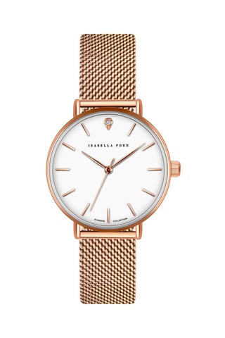Montre à quartz en acier et diamant Agnes