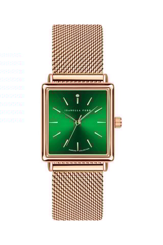 Montre à quartz en acier et diamant Elisabeth
