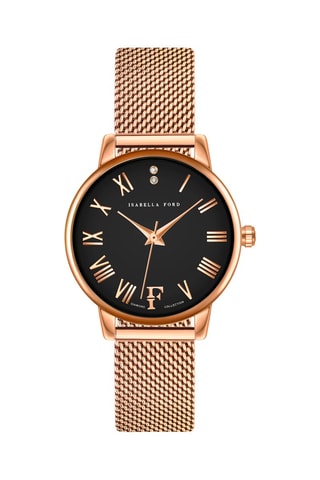 Coffret montre à quartz diamant et bracelets en acier Ophelia