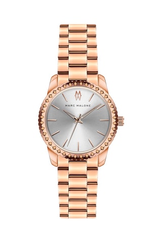 Montre à quartz en acier - 
Doré rose et argenté - Marc Malone