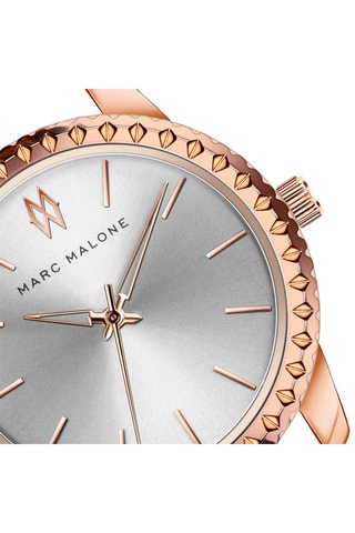 Montre à quartz en acier - 
Doré rose et argenté - Marc Malone