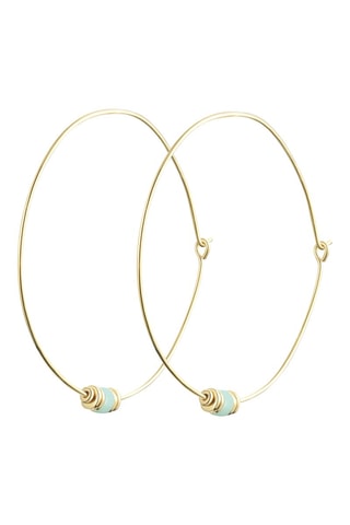 Créoles dorées à l'or fin jaune - Amazonite