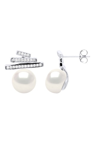 Puces Argent et perles de culture d'eau douce
