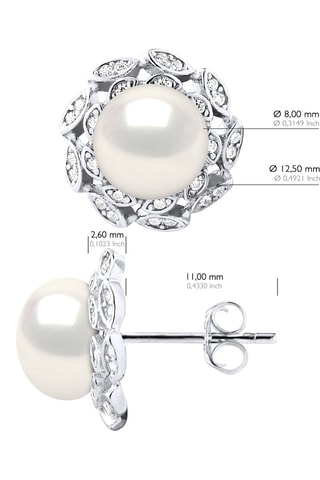 Puces Argent et perles de culture