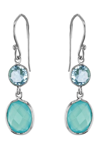 Boucles d'oreilles Argent, topazes et calcédoines