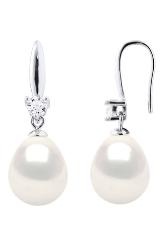 Boucles d'oreilles - Argent, zirconiums et perles de culture d'eau douce