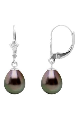 Boucles d'oreilles - Or blanc et perles de culture de Tahiti