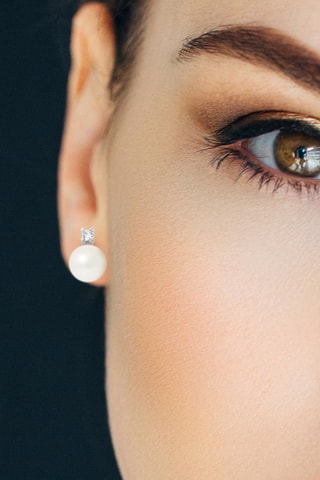 Puces - Argent, perles de culture d'eau douce et cristal véritable
