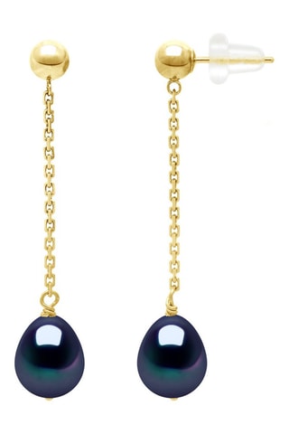 Boucles d'oreilles - Argent plaqué or jaune et perles d'eau douce