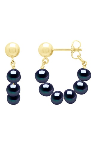 Boucles d'oreilles - Argent plaqué or jaune et perles d'eau douce