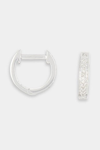 Boucles d'oreilles Anneaux PM - Or blanc et diamants