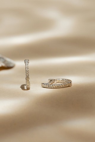 Boucles d'oreilles Anneaux PM - Or blanc et diamants