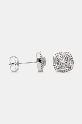 Puces Carré richesse Or blanc et diamants