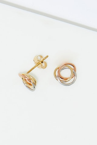 Puces Croisade  Or jaune, or blanc et or rose