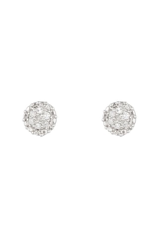 Puces Round Stud Or blanc et diamants