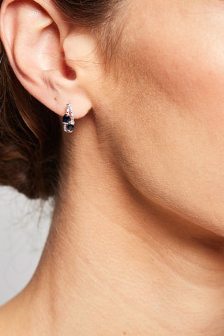 Créoles Thalassa Or blanc, diamants et saphirs