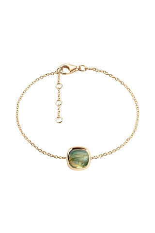 Bracelet - Argent plaqué or jaune et labradorite
