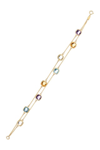 Bracelet Pépites multicolores Or jaune, topazes, améthystes, citrines et quartz