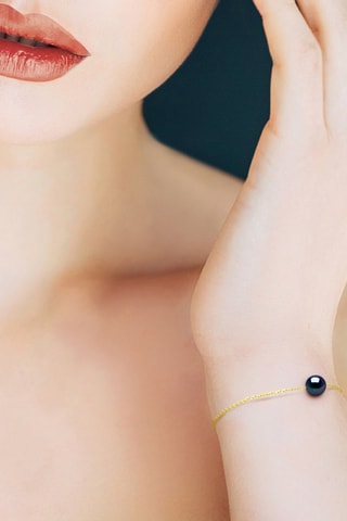 Bracelet - Argent plaqué or jaune et perle d'eau douce