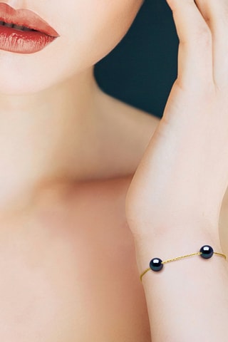 Bracelet - Argent plaqué or jaune et perles d'eau douce