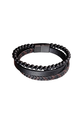 Bracelet Cuir et pierres de lave