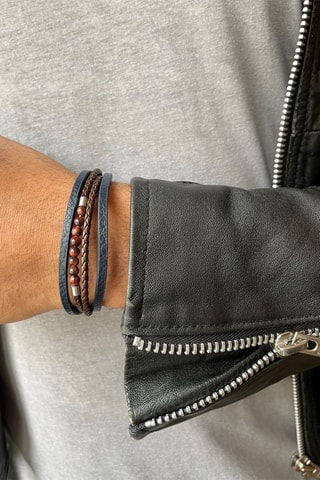 Bracelet Cuir et œils-de-tigre