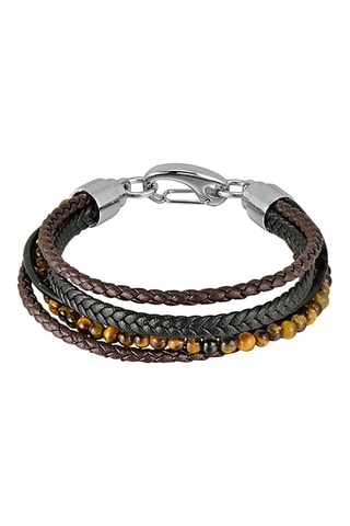 Bracelet Cuir et œils-de-tigre