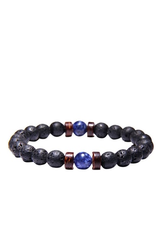 Bracelet Pierres de lave, lapis-lazulis et bois