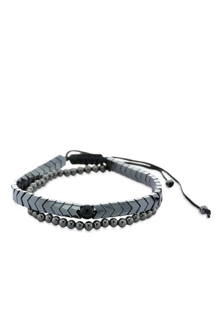 2 bracelets Noir et argenté