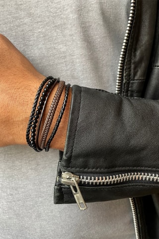 Bracelet Cuir et onyx