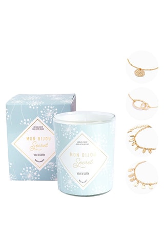 Bougie parfumée et bracelet Voile de coton