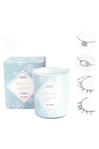 Bougie parfumée et bracelet Voile de coton