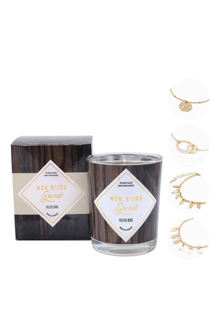 Bougie parfumée et bracelet  Feu de cheminée