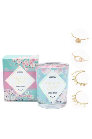 Bougie parfumée et bracelet Cerisier en fleur