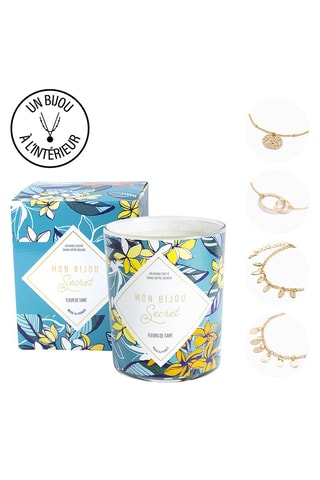 Bougie parfumée et bracelet Fleurs de tiaré