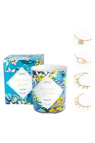 Bougie parfumée et bracelet Fleurs de tiaré