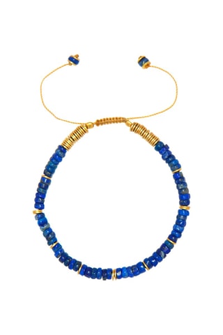 Bracelet - 
Plaqué or jaune et lapis-lazuli