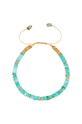 Bracelet - 
Plaqué or jaune et amazonites