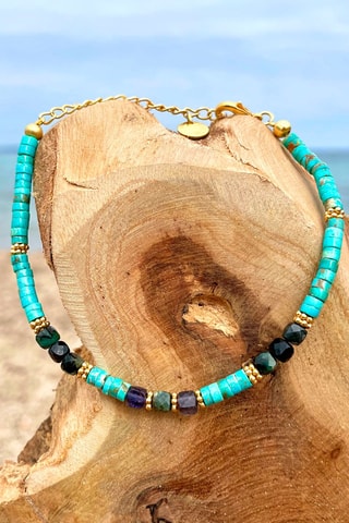 Bracelet - Howlites, obsidiennes et spinelles