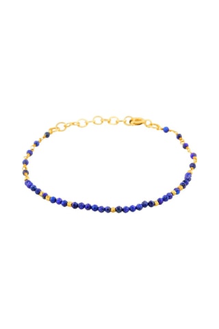 Bracelet doré à l'or fin jaune - Lapis-lazuli