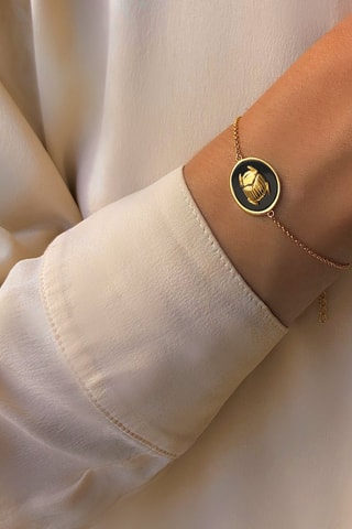 Bracelet doré à l'or fin jaune - Onyx