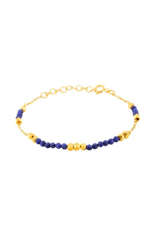 Bracelet doré à l'or fin jaune - Lapis-lazuli