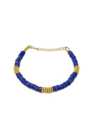 Bracelet doré à l'or fin jaune - Lapis-lazulis
