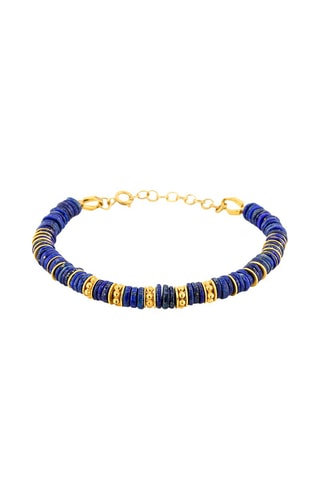 Bracelet doré à l'or fin jaune - Lapis-lazuli