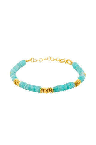 Bracelet doré à l'or fin jaune - Amazonite