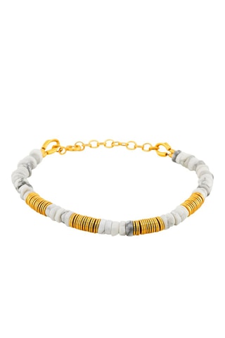 Bracelet doré à l'or fin jaune - Howlites