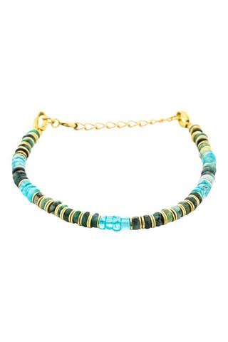Bracelet doré à l'or fin jaune - Emeraudes et apatites