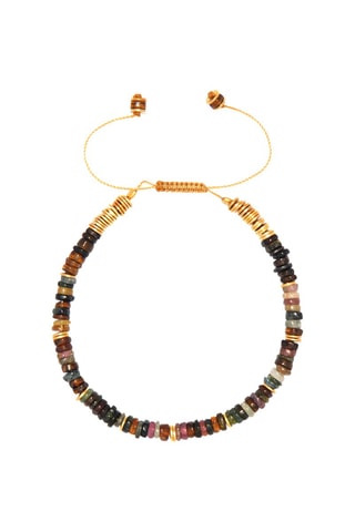 Bracelet - 
Plaqué or jaune et tourmalines