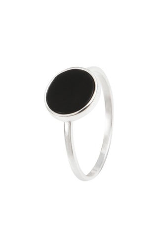 Bague - Argent et onyx