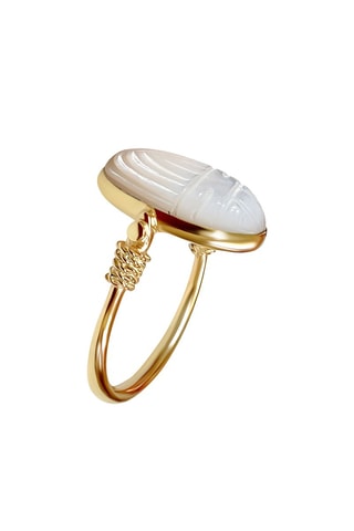 Bague dorée à l'or fin jaune - Nacre